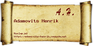 Adamovits Henrik névjegykártya
